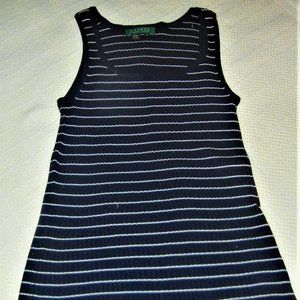 Ralph Lauren Striped Tank Top 100% Cotton SZ:  M